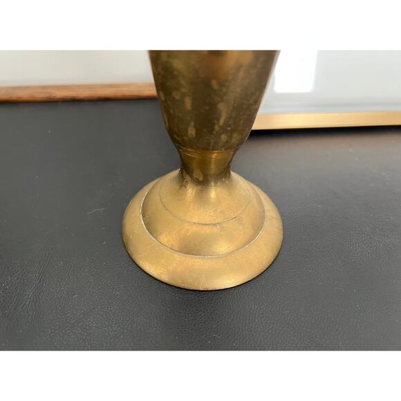 Vintage Tall Brass Vase, Gold, Elegant & Traditional Vase, Bohemian - Picture 9 of 10